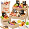 Atoylink Accessori Cucina Bambini in Legno, Giochi Cucina con Frutta e Verdura da Tagliare Giocattolo Cibo Giocattolo, Giochi di Ruolo Regalo Gioco per Bambina Bambini 3 4 5 6 anni