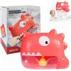 Ntwdby Dinosaur Macchina per Bolle da Bagno, Bolla Giocattolo per il Bagno del Dinosauro con Musica, Dinosaur Macchina per Bolle da Bagno, Giochi per il Bagnetto del Bambino da 1 2 3 4 anni (Red)