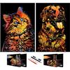 SiYear Scratch Painting Art Paper, Scratchboard Serie di Animali per Bambini e Adulti, Kit per Regali e Arti con 4 Strumenti, Dimensioni: 16''x11'' (Cat&Dog)