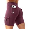 YEOREO Pantaloni da ciclismo da donna con 4 tasche, Invisible Scrunch, a vita alta, 8, per sport, da donna, senza cuciture, per corsa, palestra, yoga, allenamento, leggings corti e opachi, caffè, S