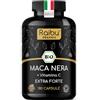 RAIBU Maca Peruviana Nera BIO Extra Forte - 12.800 mg Maca Nera al giorno (equivalente a 3.200 mg) - Equilibrio Ormonale, Energia, Benessere - Originaria del Perù & Certificata BIO - 180 Capsule Vegane