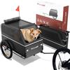 TrevoPet® Rimorchio Bici Cani XL - Carrello per Cani Pieghevole con Rampa, Sospensioni e Gancio - Rimorchio Impermeabile fino a 45 kg - Compatibile con E-Bike - Carrello Bici - Nero