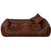 gutekissen® Letto per Cani in Ecopelle Divano per Cani Cuscino per Cani Cuscino in Ecopelle per Cani - Materiali durevoli e Alta qualità EKO (S - 65x55, Rosso Rame)
