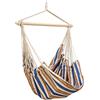 AMANKA XXL haengestuhl 2 Persone Amaca | Max carico 150 kg | Grande Cartella Seduta 185 x 130 cm | 100% Cotone | Amaca, con Girevole | Marrone/Blu a Righe