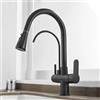XDSMB Rubinetto da Cucina a 3 vie Girevole 360° Miscelatore per Depuratore Acqua Lavello con Doccetta Estraibile,nero