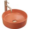 Rea Lavabo da Appoggio SAMI TERRA MATT Lavandino Bagno 370 x 370 x 135 mm Ceramica (orange)