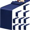 Teruntrue Confezione da 10 runner da tavola blu navy, runner da tavola in raso, runner da tavola in seta 30x183 cm per tavolo da pranzo, matrimonio, banchetti di compleanno, fidanzamenti, decorazioni per feste