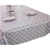 Vinylla - Tovaglia in PVC con motivo a pois, colore: argento, facile da pulire, tessuto: tela cerata., PVC, Silver, 140x240cm