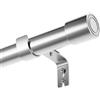 Rod&Trikin Bastone Tenda Bastoni Tende Per Interni Bastone Tende Bastoni Per Tende Moderni Con Terminali Rotondi e Staffa Per Camera Da Letto e Soggiorno Finestre Argento 84-176CM