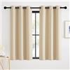 KGORGE Tende Camera da Letto Corte per Finestre Oscuranti per Interni Tenda Termica con Anelli Decorazione Cameretta Bambini 2 Pezzi L 90 x A 120 CM, Beige
