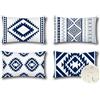 Artscope Set di 4 Impermeabile Federe Copricuscini Decorativi Geometrica Bohemian Fodere per Patio Giardino Soggiorno Fattoria Fodera per Cuscini da Esterno 40x60cm Geometria80-Blu Marino