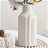 YADOBIG Vaso in Ceramica Bianco, Vaso per Erba Della Pampa, 20cm Decorativo in Stile Nordico, Moderno per Tavolo, Camera da Letto, Bianco