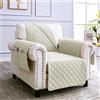 sevi's Copripoltrona 1 Posto con Braccioli - Copripoltrona Relax Reclinabile Impermeabile - Reversibile - Antigraffio Gatto - Antimacchia - OEKO-TEX - Copri Divano (1 Posto, Bianco Crema)