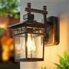 LXJCSM Lampada da parete per esterni, con vetro trasparente, IP44, impermeabile, da parete, vintage, per esterni, balcone, lampada da parete (bronzo, 40 W)