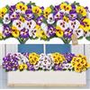 SOMYTING 12 Pezzi Viole del Pensiero Artificiali per Esterni Fiori Artificiali in Seta Resistenti ai Raggi UV Fiori Finti Piante in Plastica per Portico Anteriore Giardino Fioriera da Finestra
