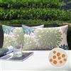 Serento Federe Cuscini Divano 30x50 Verde Blu Copricuscini per Divano Lino Impermeabile Dalia Fiore Fodere Quadrate Esterno Decorativi Arredo Moderno Casa Auto Giardino Balcone Soggiorno Letto Sedia Set di 2