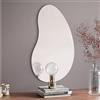 Navaris Specchio da Parete Decorativo - Specchio Bagno da Muro 75 x 52 cm - Specchietto Pensile Design Moderno Ondulato - Vetro Spesso 3 mm - Senza Cornice
