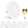 YindaLux Set di 6 faretti da incasso a LED, 230 V, dimmerabili, 3 W, 3000 K, luce bianca calda, 300 lm, foro 55-58 mm e 15 mm, IP44, faretto da incasso per armadio a specchio, bianco