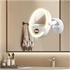MOMOKUBA Specchio ingranditore con ventose, specchio ingranditore da parete con luce, ingrandimento 1x/20x, 3 modalità di illuminazione LED, ricaricabile e regolabile per bagno, camera da letto, bagno