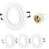 Doughelec Faretti incasso cartongesso GU10 Alluminio IP44 Cornice Bianco, Portafaretto Bagno Faretto led da incasso per cartongesso impermeabile incl.portalampada GU10 Rotondo 68mm, 230V 4 Pezzi