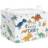 Clastyle Cesto Portabiancheria Boho Dinosauro Cestino Portaoggetti Palma Cesta Biancheria Genitori per Organizzare Giocattoli Vestiti, Colorato, 40x30x30 cm