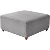 Highdi Copri Pouf Quadrato Elasticizzato, Copri Poggiapiedi Ottomano Poltrona in Jacquard Ispessito Tinta Unita, Coprisgabello Lavabile per Soggiorno Camera da Letto (Grigio Chiaro,70x70x40cm)