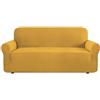 CASAbella Copridivano Elasticizzato, Tessuto Bielastico, 7 Colori, Misure per Poltrona e Divano 2, 3 e 4 Posti, Lavabile in Lavatrice a 30° (Oro, 1 posto)