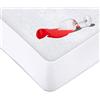 NARCISO - Coprimaterasso Singolo Impermeabile 90x200 in Spugna con Bordi in Fibra Estendibile per Adattarsi al Materasso, Per Materassi Alti fino a 30 cm, Certificato OEKO-TEX STANDARD 100