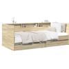 NITCA Divano Letto con Cassetti,Singolo con cassetti Divano Letto,Divano Letto Multifunzione, Letto Singolo con Contenitore,in Legno Multistrato, Rovere Sonoma 90 x 190 cm