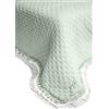 Lovely Shabby Trapuntino Matrimoniale Primaverile Estivo - Mezza Stagione - con Volant Stile Shabby Chic Rosa Verde Beige Tortora Grigio (VERDE)