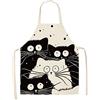 AMOYER Accessori per La Cucina Grembiule Cotone Lino Grembiuli Bello del Gatto Stampato Senza Maniche Uomini Donne Grembiule Cucina 1pc di Stile a Caso