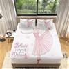 Generic Lenzuola Matrimoniale ragazza ballerina Lenzuolo con Angoli Una Piazza e Mezza 140x200 cm - Altezza Materasso Fino a 30 cm - Coprimaterasso Traspirante e Lavabile con 2 Federe
