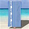 NIBESSER Telo Mare Personalizzato con Nome Asciugamano Mare Microfibra Leggero 76x152 cm Telo Mare Antisabbia ad Asciugatura Rapida Asciugamano da Spiaggia Morbido Confortevole, Strisce Azzurro