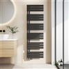 EMKE Scaldasalviette termoarredo, con Attacco Laterale, 1599x500 mm, Radiatore da Bagno, Scaldasalviette per Asciugamani ad Acqua Calda,Porta Asciugamani, Scaldasalviette, Colore Nero, 794 Watt