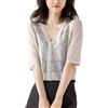 Generico Cardigan da Donna A Maniche Corte, Bolero Estivo, Leggero, Corto, Cardigan, Coprispalle con Bottoni, Copriabito in Maglia per Abiti da Sera Casual, Albicocca, Taglia S