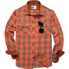 onedog Camicia in Flanella a Quadri per Uomo Camicia a Quadri per Adulti Camicia Button Down Camicia in Cotone Boscaiolo vestibilità Regolare da Uomo Manica Lunga con Tasca sul Petto, 1480 Arancione,