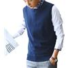 MANBOZIXi Maglione da Uomo Girocollo Gilet Senza Maniche Cotone, Blu 2XL
