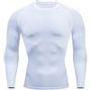 Generic 2024 Mens Fitness Manica Lunga Running Sport T Shirt Uomo Muscolo Termico Atletico Palestra Vestiti Compressione Uomini Vuoti, bianco, M