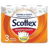 Scottex Quanto Basta, Carta Da Cucina, Opzione Mezzo Strappo, Carta certificata FSC, 3 Maxi Rotoli