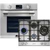 Kaiser EH 6339 + KG 6364 - Forno da incasso Autark XXL 86L, con pirolisi e AirFry, display touchscreen, manopola, piano cottura a gas, 60 cm, in acciaio inox, 3,8 kW WOK
