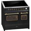 GURARI Fornello a induzione E 913 DF RU BL, in stile retrò, elettrico, 90 cm, Range Coocker con induzione FLEX