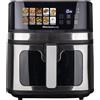 MELCHIONI FAMILY - GAIA PLUS Friggitrice ad Aria, 8 litri, 10 programmi, 2200 Watt, termostato regolabile - Nero