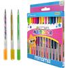 Mitama - Penne gel Glitter, Fluo e Rainbow - Astuccio da 13 pezzi: 5 colori Glitter, 5 colori Fluo e 3 colori Rainbow - Punta 1 mm con inchiostro gel scorrevole