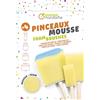 décopatch Avenue Mandarine CC069C - Un lot de 4 PINCEAUX en mousse (2,5-5 - 7 et 10 cm)