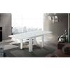 Dmora Tavolo allungabile Otto, Consolle ausiliare da Cucina, Tavolo allungabile, 100% Made in Italy, cm 90x90h75, Bianco Lucido