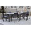 Dmora - Tavolo da esterno Roma, Ripiano rettangolare allungabile da pranzo, Tavolo da giardino estensibile effetto rattan, 100% Made in Italy, 150/220x90h72 cm, Antracite