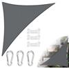 Udbrud Tenda a Vela, 3 x 3 x 3 m Vela ombreggiante Impermeabile, Vela Ombreggiante Triangolare Protezione Solare Respirante Anti UV, Vela Parasole per Giardino, Balcone, Terrazza, Grigio
