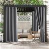 PONY DANCE Tende da Esterno Antiscolorimento per Gazebo Tende Oscuranti per Interni con Anelli Blackout Curtains Termiche Isolanti 2 Pezzi L 132 x A 213 cm, Grigio