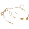 Besttoolifes Microfono cardioide con archetto auricolare per sistemi wireless Shure, microfono professionale a condensatore beige con jack da 3,5 mm, connettore XLR a 4 pin (A)