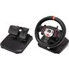 Fockety Volante da Gioco, Volante da Corsa USB Universale da 180 Gradi con Pedali, Volante da Corsa per PC con Feedback a Doppio Motore per 360, per PS3, per Switch, TV Box
